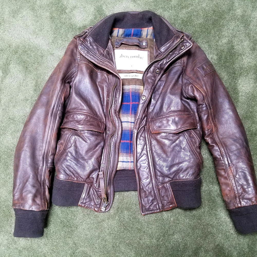 AnF Kids Vintage Leather Jacket